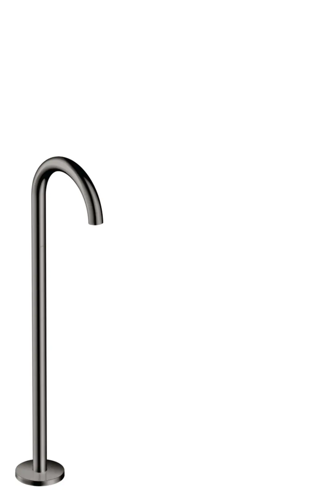 Bodenstehender Wanneneinlauf von AXOR in gebogener Form, hergestellt aus polished black chrome, mit einem klaren, minimalistischen Design.